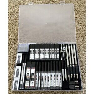 Nicpro 37 PC Art Mechanical Pencil Set 6 Metal Drafting Pencils Colored Refills